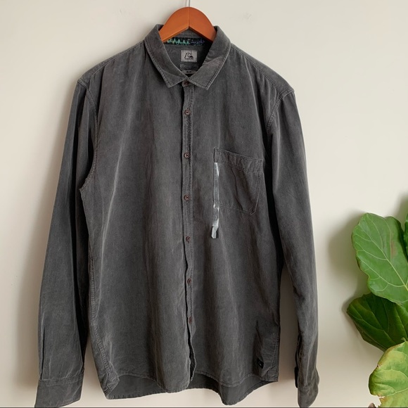 Quiksilver Other - NWT Quicksilver Grey Cotton Button Down Shirt L